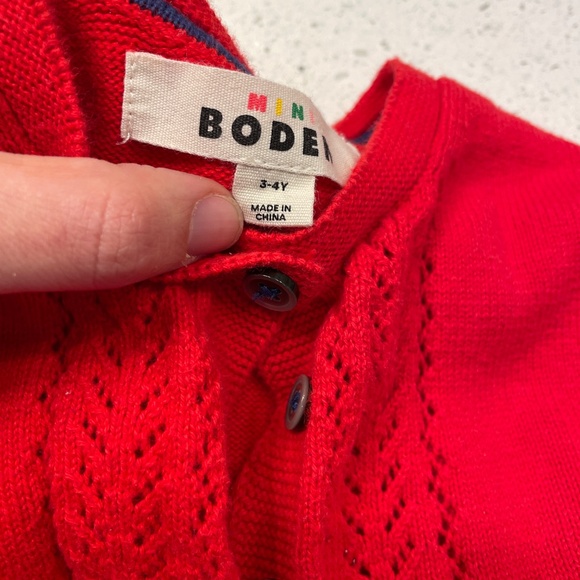 Mini Boden red cardigan 3-4 Yr - Picture 2 of 2